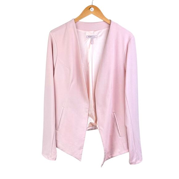 BCBGeneration NWT Pastel Pink Open Front Collarless Textured Blazer Jacket - Picture 8 of 15